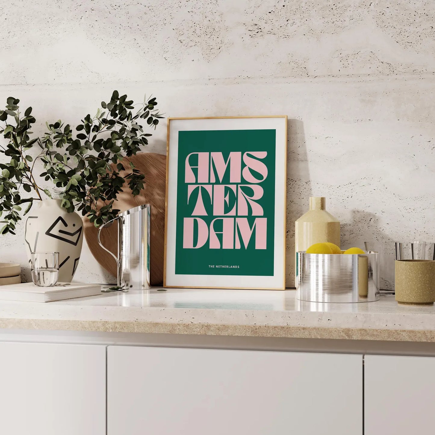 Amsterdam Typography Print | 4 Colours | Travel