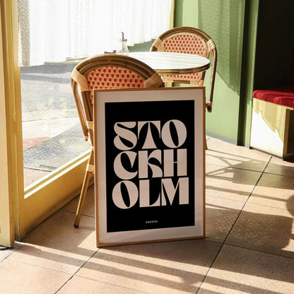 Stockholm Typography Print | 4 Colours | Travel