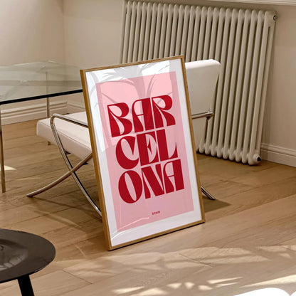 Barcelona Typography Print | 4 Colours | Travel