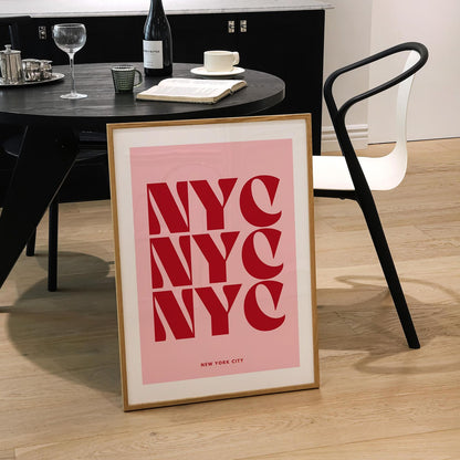 NYC Typography Print | 4 Colours | Travel