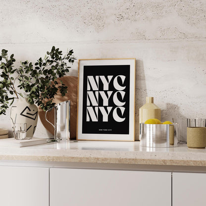 NYC Typography Print | 4 Colours | Travel