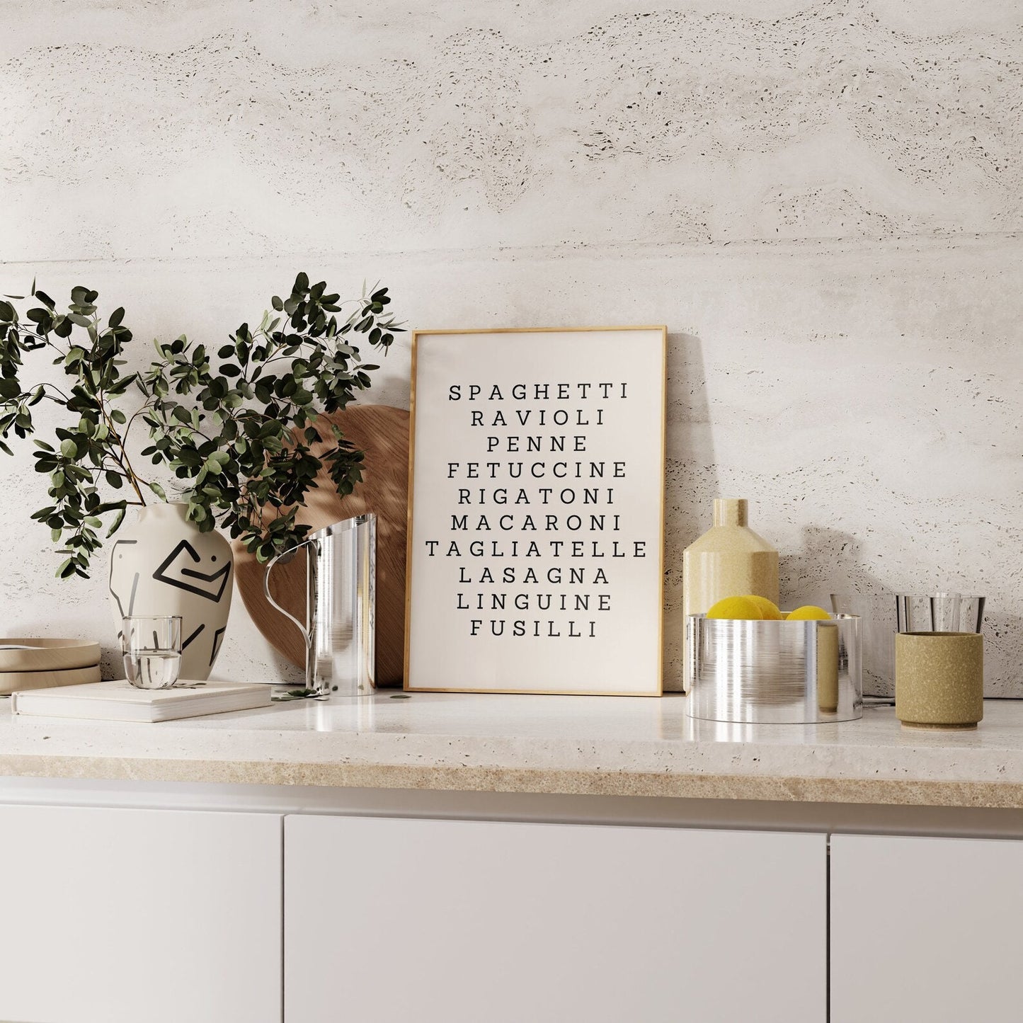 Types Of Pasta Print | Clearance