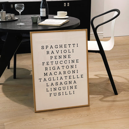 Types Of Pasta Print | Clearance