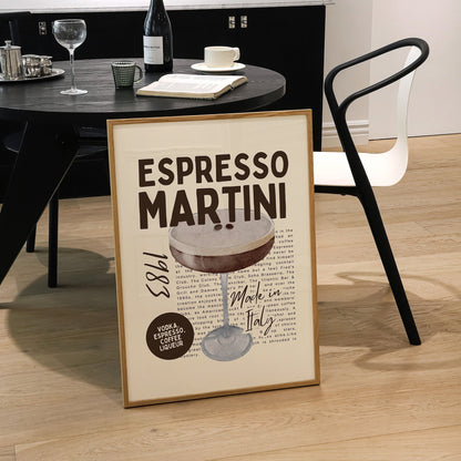 Espresso Martini Retro Print | Clearance