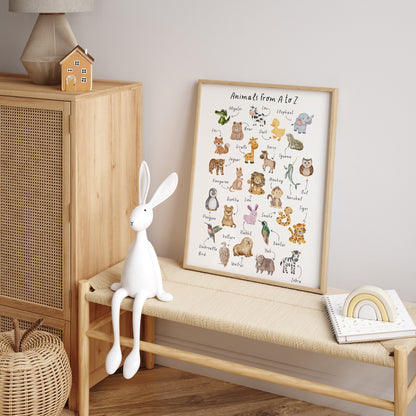 Animal Alphabet Print | Nursery & Kids