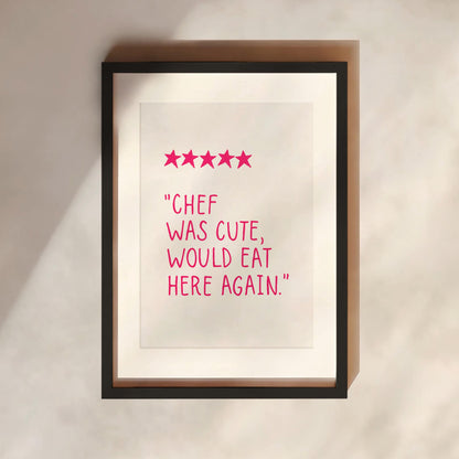 Funny Food Review Print | 5 Colours | Kitchen