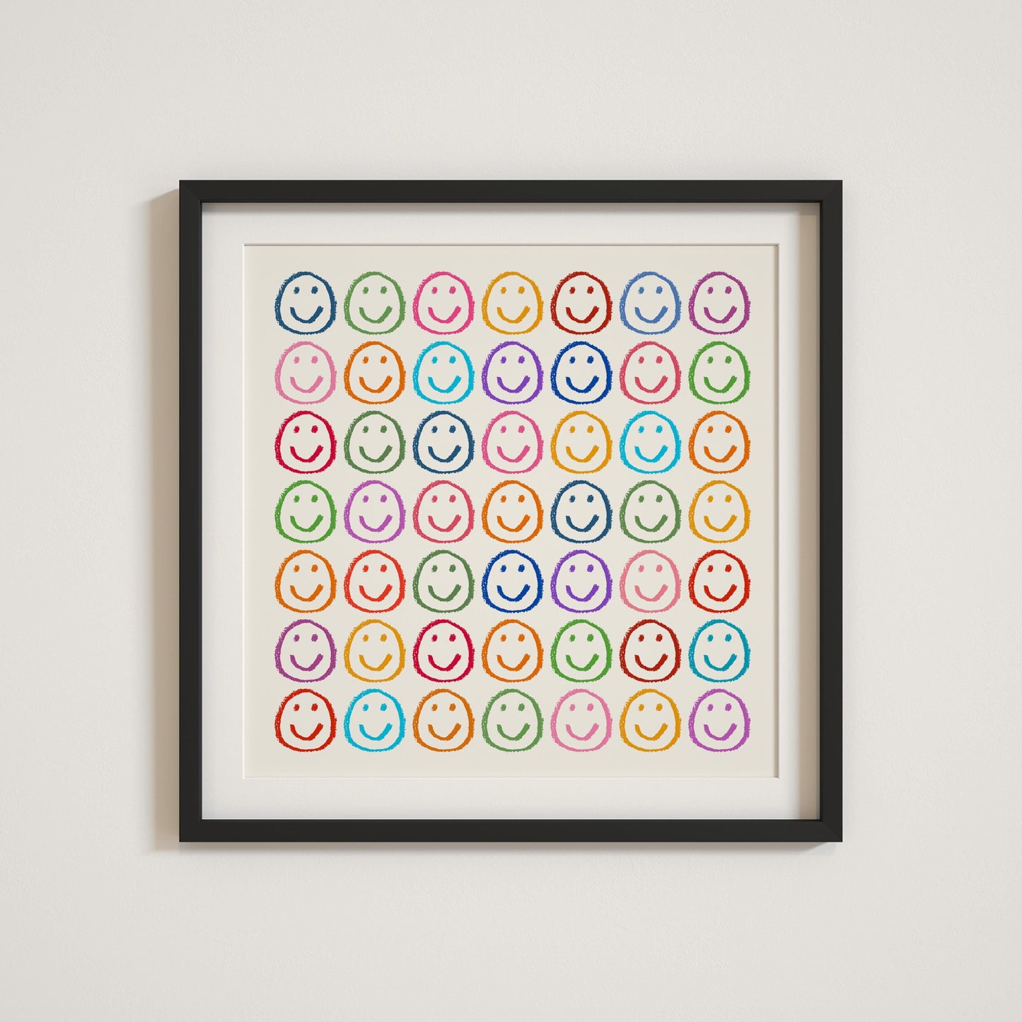 Smiley Faces Abstract Print | 2 Colours | Funky