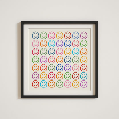 Smiley Faces Abstract Print | 2 Colours | Funky