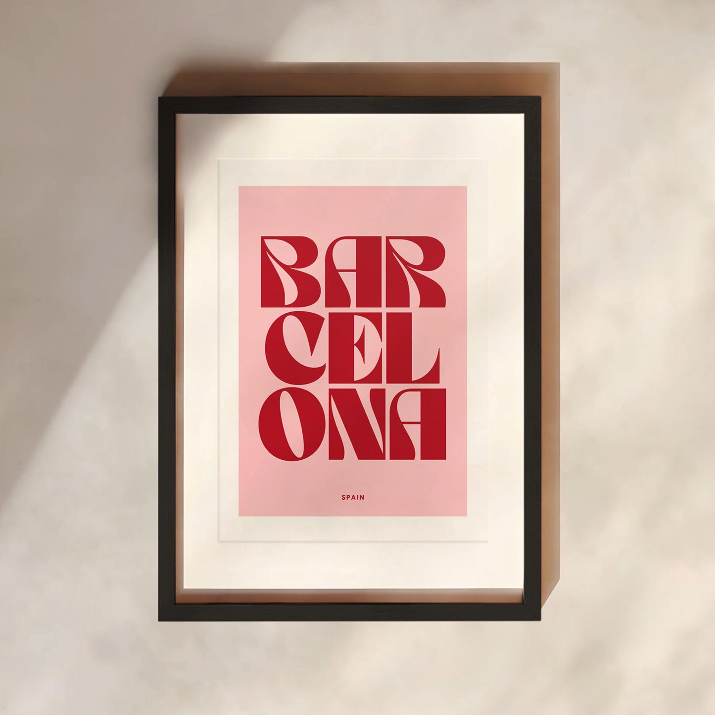 Barcelona Typography Print | 4 Colours | Travel