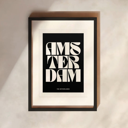 Amsterdam Typography Print | 4 Colours | Travel