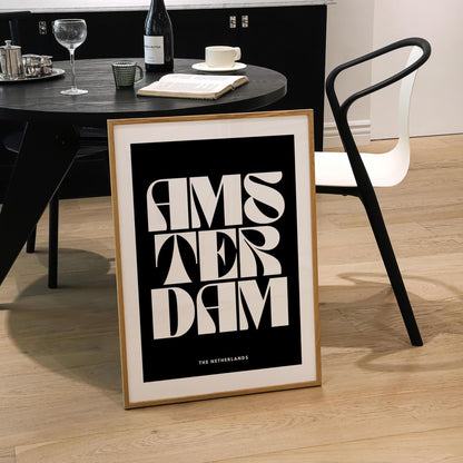 Amsterdam Typography Print | 4 Colours | Travel