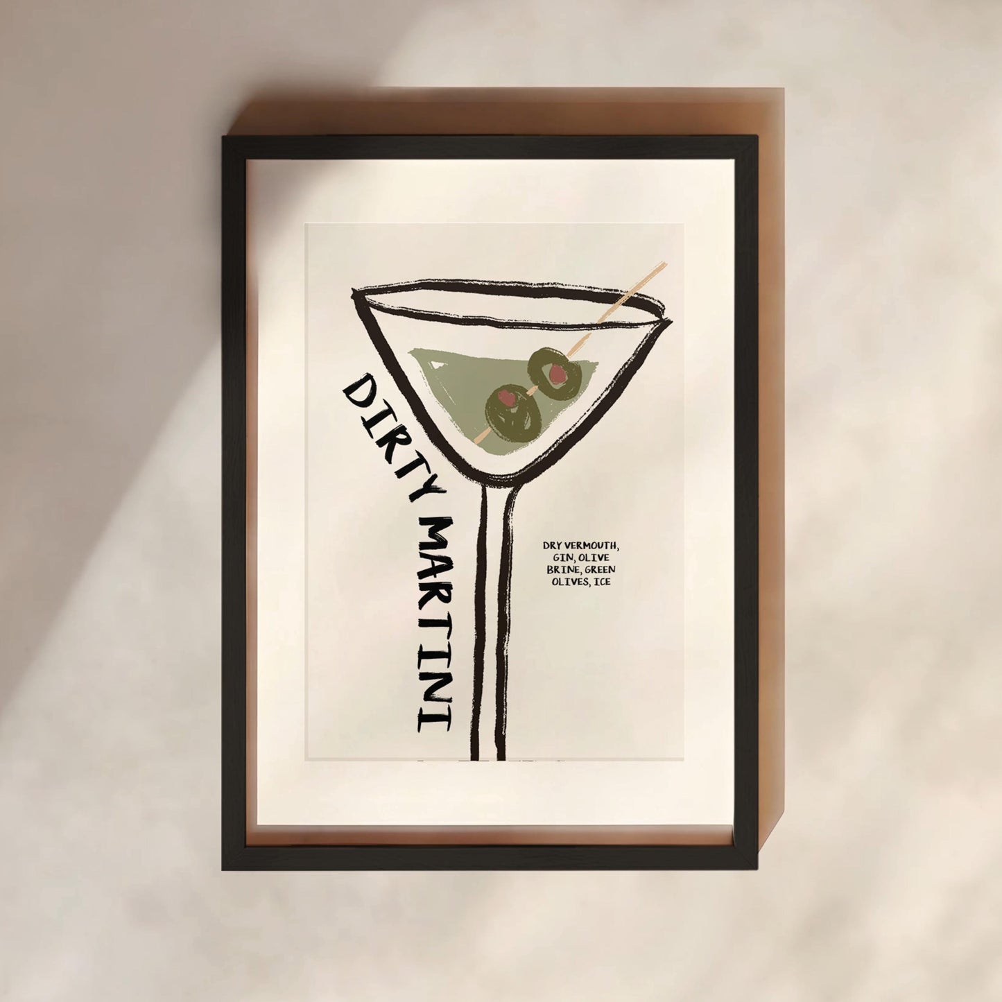 Dirty Martini Whimsical Print | Cocktails