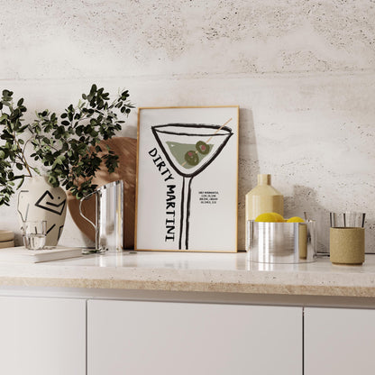 Dirty Martini Whimsical Print | Cocktails