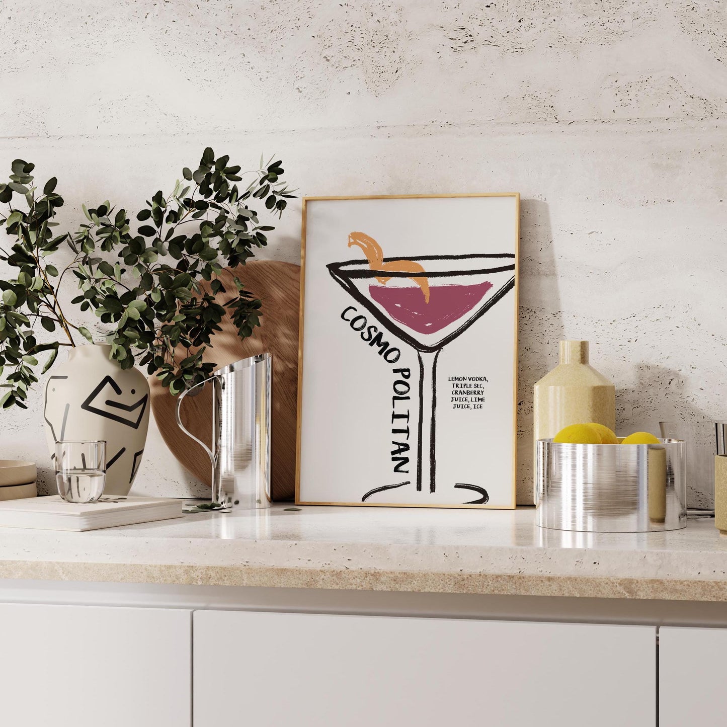 Cosmopolitan Whimsical Print | Cocktails