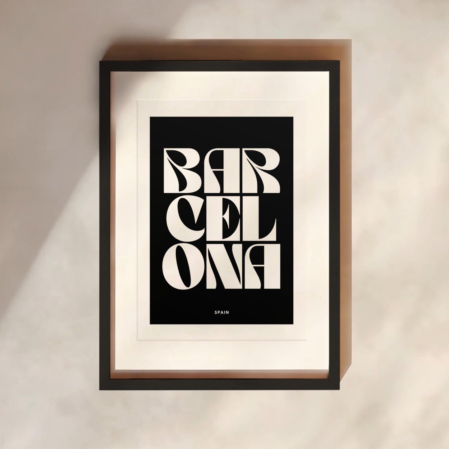 Barcelona Typography Print | 4 Colours | Travel