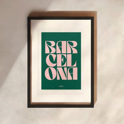 Barcelona Typography Print | 4 Colours | Travel