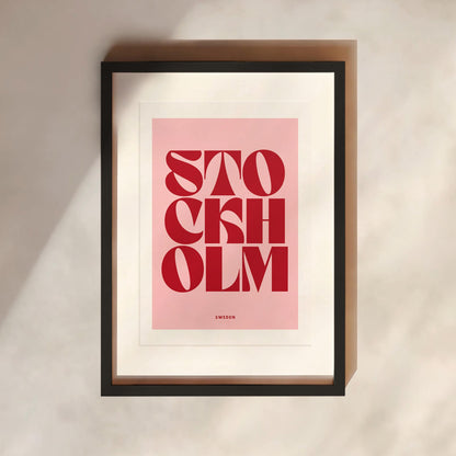 Stockholm Typography Print | 4 Colours | Travel