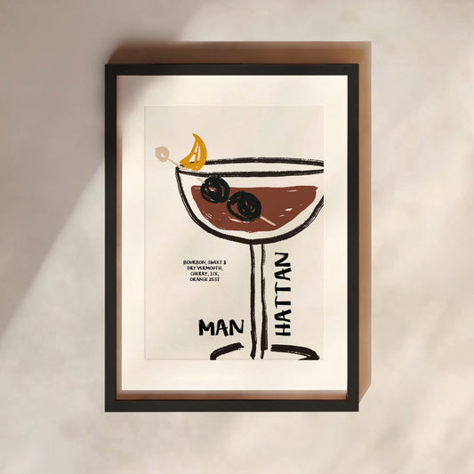 Manhattan Whimsical Print | Cocktails