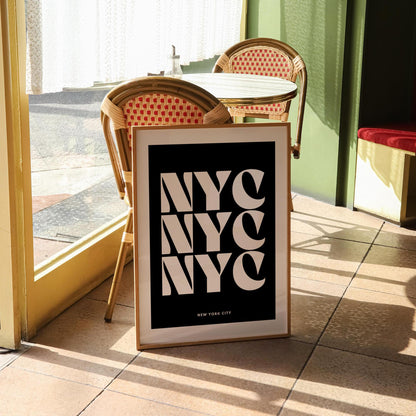 NYC Typography Print | 4 Colours | Travel